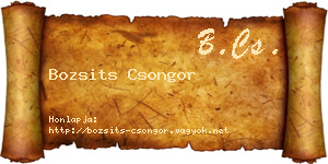 Bozsits Csongor névjegykártya